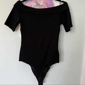 H&M Black Bodysuit- Off Shoulder - M
